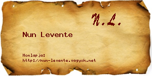 Nun Levente névjegykártya